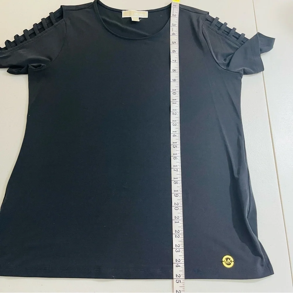 Michael Kors Black Cold Shoulder Tee Women Size Medium